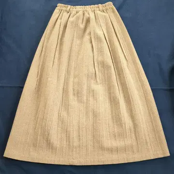 COTTON HOUSE Aya 베이지 플리츠 롱 스커트