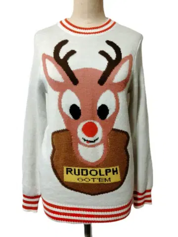 tipsy elves 루돌프 니트 스웨터 화이트 크리스마스