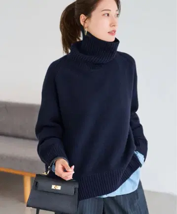 FRAMeWORK AQUA 터틀 풀오버 프레임워크 두툼한 니트