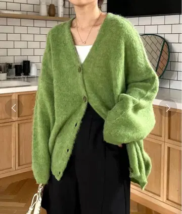 모헤어 기모 가디건