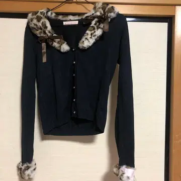 지저스 디아망테 블랙 표범 무늬 카디건 M 사이즈