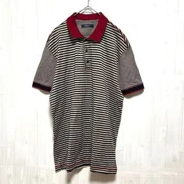 제냐 스포츠 코튼 보더 피케 셔츠 자수 로고