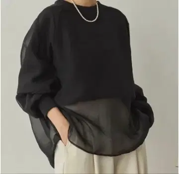 오간자 레이어드 볼륨 소매 풀오버 Mal. 레레레 씨