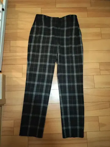 PLST 블랙 계열 체크 무늬 캐주얼 팬츠 L 사이즈