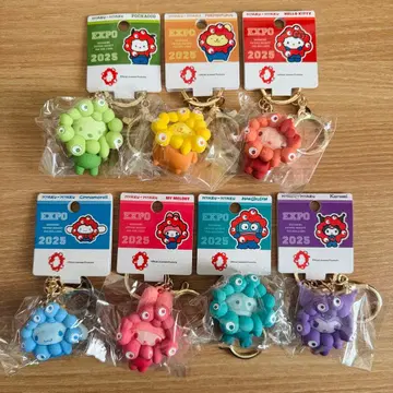 산리오 최애 컬러 미야쿠미야쿠 키링 7개 컴플리트 간사이 만박