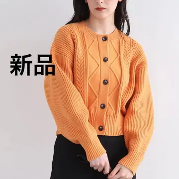 새상품 INDIVI 가디건 오렌지 3L