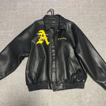 자수 블랙 바시티 자켓