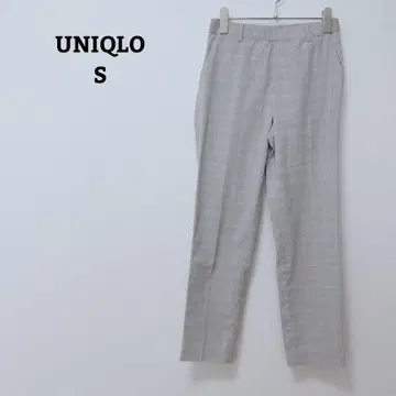 유니클로 EZY 앵클 팬츠 글렌체크 이지 허리밴딩 얇은 소재 S