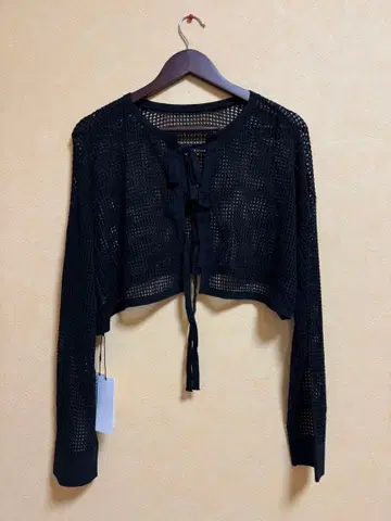 [ 새상품 미사용 ] Vin 메쉬 크롭 가디건 숏 기장