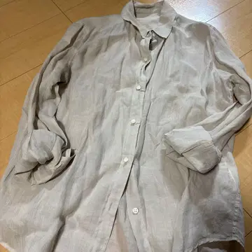 plage 린넨 100% 베이지 긴팔 셔츠