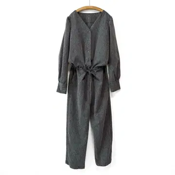 새상품급 Omekashi 올인원 V넥 퍼프 슬리브 루즈핏 그레이