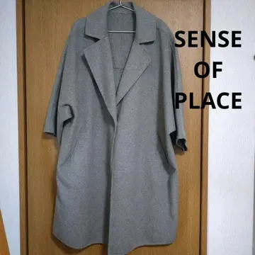 SENSE OF PLACE 더블 페이스 돌먼 코트