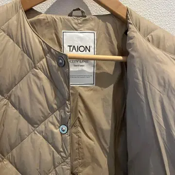 TAION 다운 롱 베이지