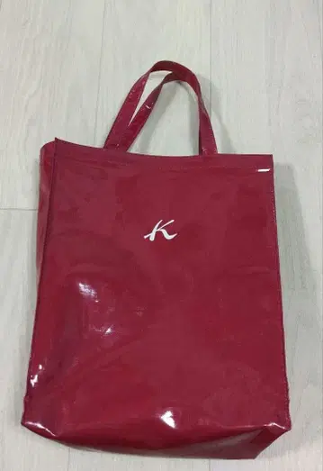 레드 K 로고 토트백