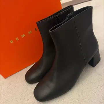 REMME 레메 숏부츠 37 블랙 가죽 양가죽 미사용 새상품