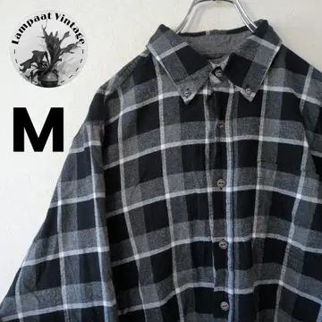 US 구제 플란넬 셔츠 Weatherproof 블랙 그레이 M