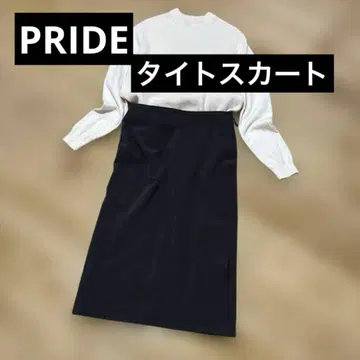 프라이드 다크 브라운 나일론 울 롱 스커트 브라운 펜슬 스커트