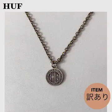 하자품 HUF 실버 목걸이 서클 로고 체인 액세서리