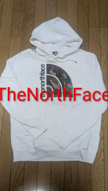 미사용 The North Face 화이트 후드티 M