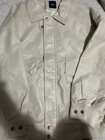 히요 디자인 빈티지 라이크 오버 사이즈 블루종 가죽 블루종