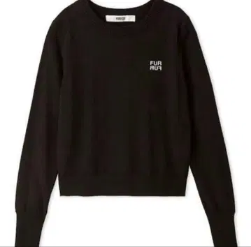 FURFUR 얇은 소재 블랙 크루넥 스웨터