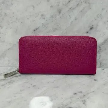 새상품 미사용 덴하마노 HAMANO 장지갑 라운드 지퍼 핑크 천연 가죽