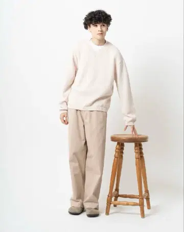 코튼 V넥 스웨터 B5043 베이지 XL