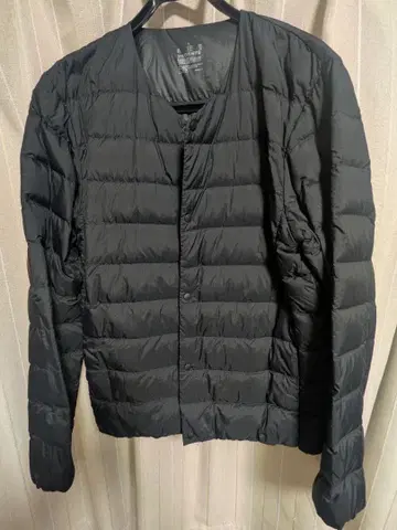 MUJI 경량 다운 노카라 자켓 남성 블랙 L