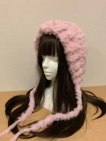 니트 모자 보닛 핑크 퍼 퐁퐁 y2k