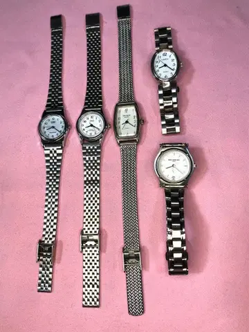 여성용 손목시계 CASIO 외 5개 묶음 작동 새 배터리