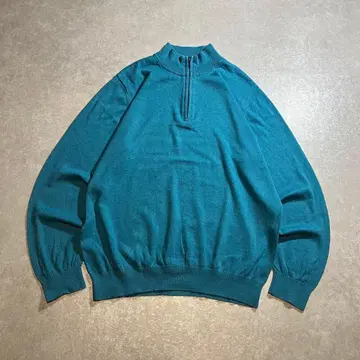 90s 00s L.L.Bean 코튼 니트 캐시미어 혼방 하프 지퍼