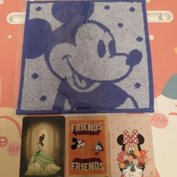 디즈니 스토어 가위바위보 카드 미니 타월 랜덤 매장 한정판 즐거움 한정판