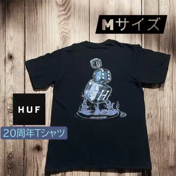 HUF 하프 반팔 T셔츠 다이스 M 블랙 주사위 20주년 기념 블랙