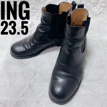 잉그 천연 가죽 사이드 고어 부츠 블랙 여성용 숏부츠 힐