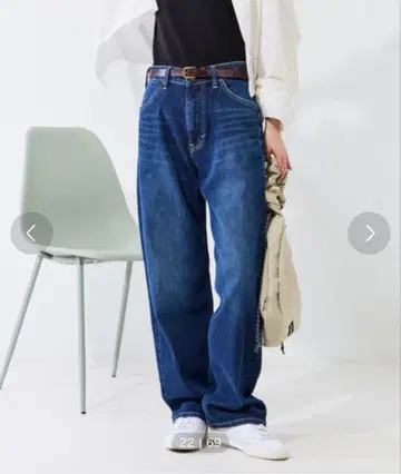 Lee 별주 와이드 스트레이트 데님 팬츠