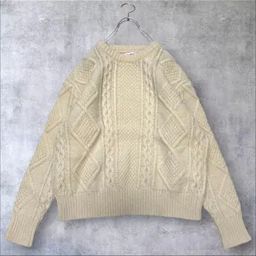 새상품급 빔즈 보이 3게이지 아란 크루 니트