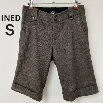 울 혼방 숏팬츠 하프 팬츠 7호 브라운 트위드 INED