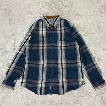 [ 새상품 ] Eddie Bauer 긴팔 체크 셔츠 네이비 M BX96