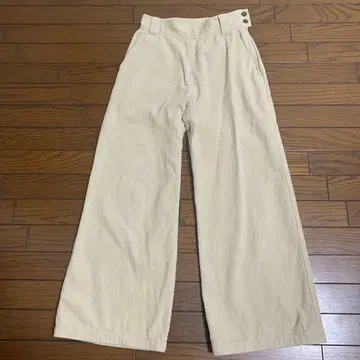 스픽 앤 스팬 와이드 팬츠 코듀로이 사이드 지퍼