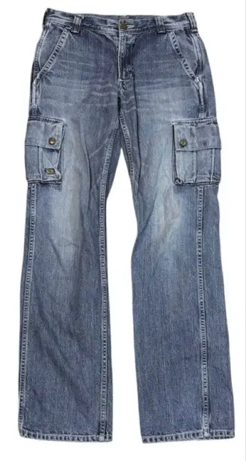 Lee 빈티지 가공 라이트 인디고 카고 팬츠 데님