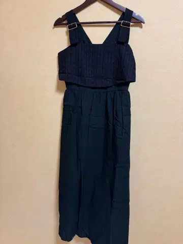 [ 새상품 미사용 ] 오버롤 스커트 롱 원피스 블랙 일본제