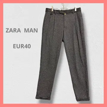 ZARA MAN 하운드투스 체크 그레이 체크 무늬