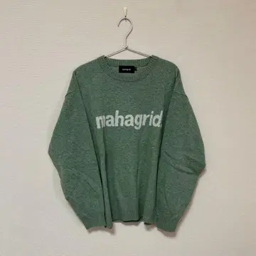 mahagrid basic logo knit sweater green
