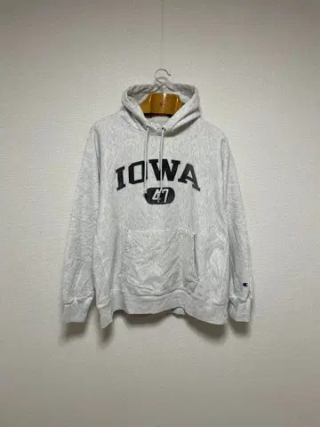 00s 90s Champion 리버스 위브 IOWA 칼리지 후드티