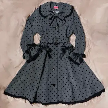 BABY 도트 플로키 코트 그레이