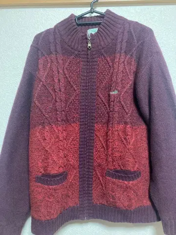 Crocodile 케이블 니트 스웨터 퍼플