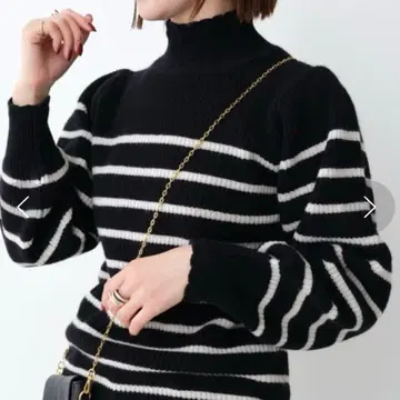 Spick & Span 보더 굴곡 턱 슬리브 풀오버