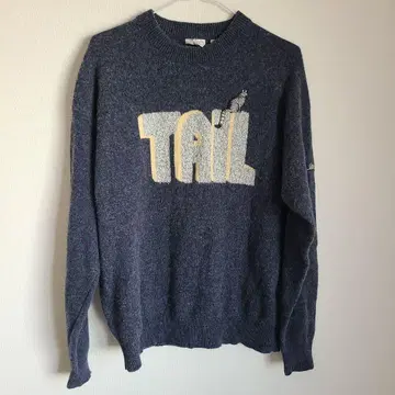 90s 크리밤캣 니트 스웨터 램스울 빈티지