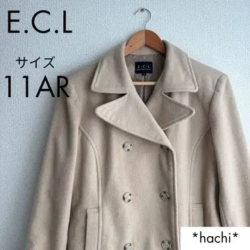 E.C.L 피 코트 여성용 11AR 베이지 더블 브레스트