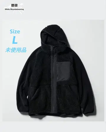 [ 새상품 ] 유니클로 x 화이트 마운티니어링 플리스 풀 집업 후드티 L